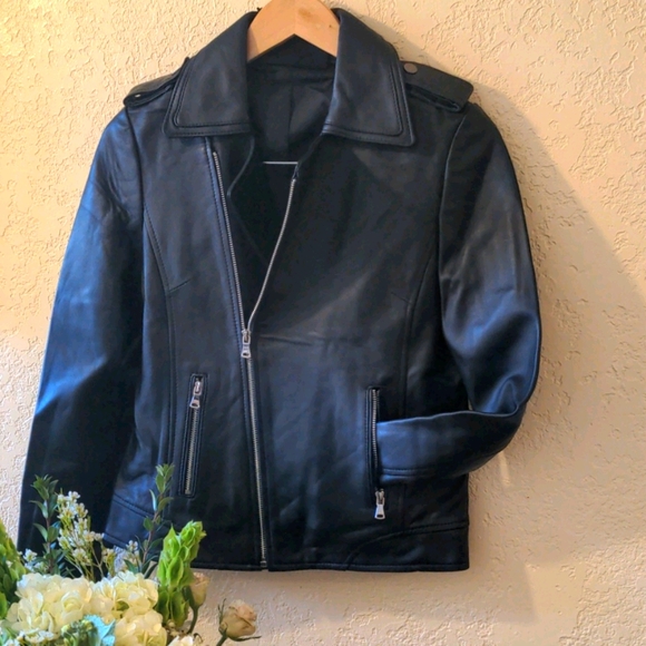 🔴SOLD🔴 Genuine lamb leather jacket, size S/2-4, NWOT - Picture 5 of 6